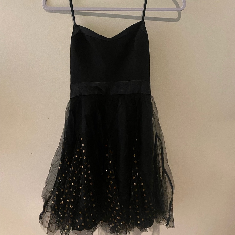 BCBGeneration Black and Gold Mini Dress